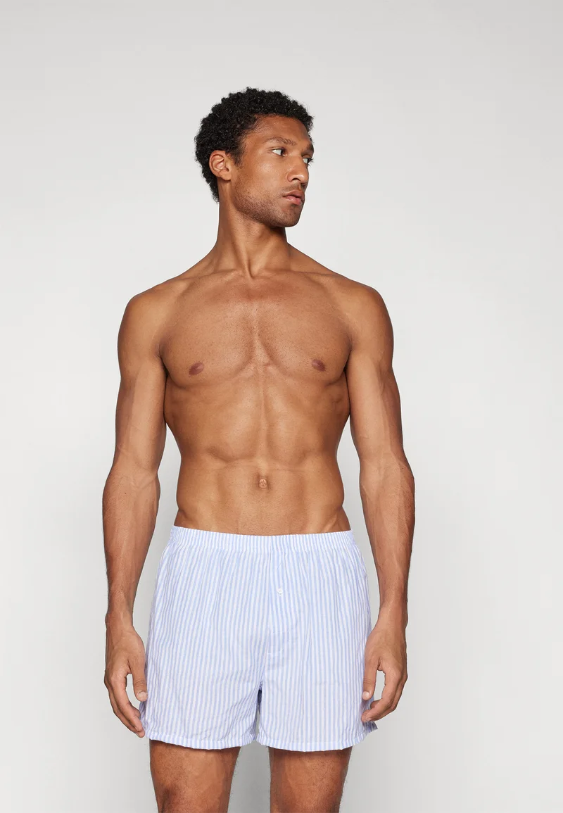 Official UK Stockists Pier One 5 PACK - Boxer shorts light blue/white Clothing Underwear & Socks Underpants Boxer shorts