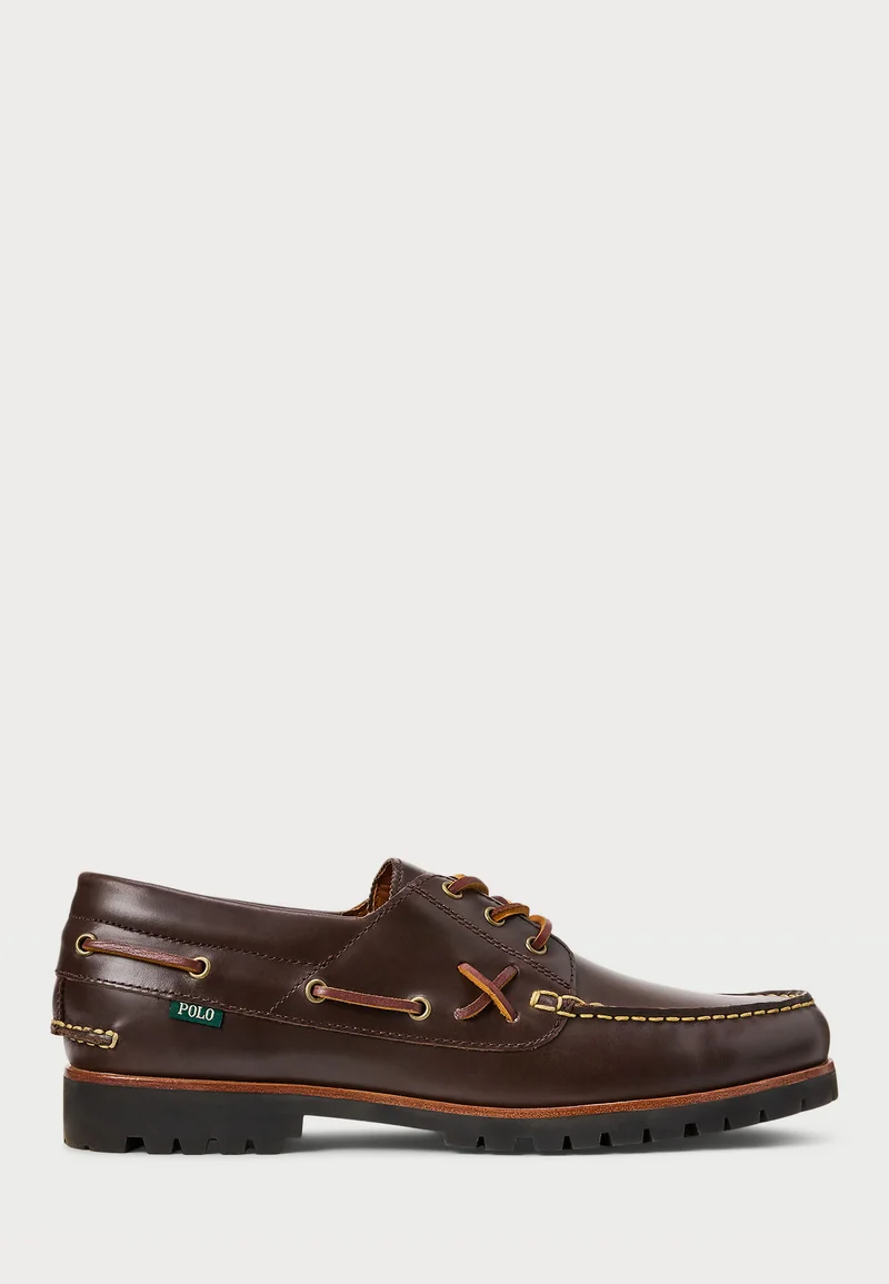 top brands Polo Ralph Lauren RANGER LEATHER BOAT SHOE - Boat shoes dark brown Shoes Lace-up shoes Boat shoes