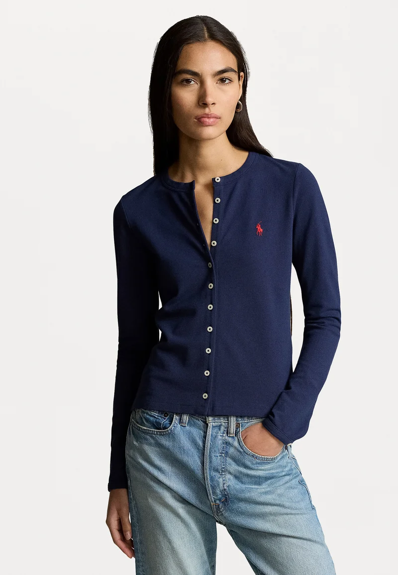 New Arrival Polo Ralph Lauren LONG SLEEVE CARDIGAN - Cardigan newport navy Clothing Knitwear & Cardigans Cardigans
