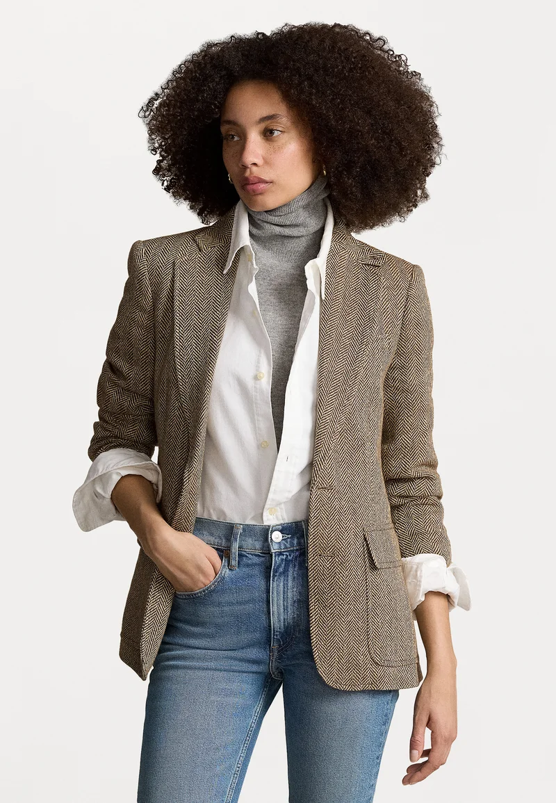 where can i buy Polo Ralph Lauren HERRINGBONE LINEN BLEND BLAZER - Blazer brown/cream Clothing Jackets & Blazers Blazers