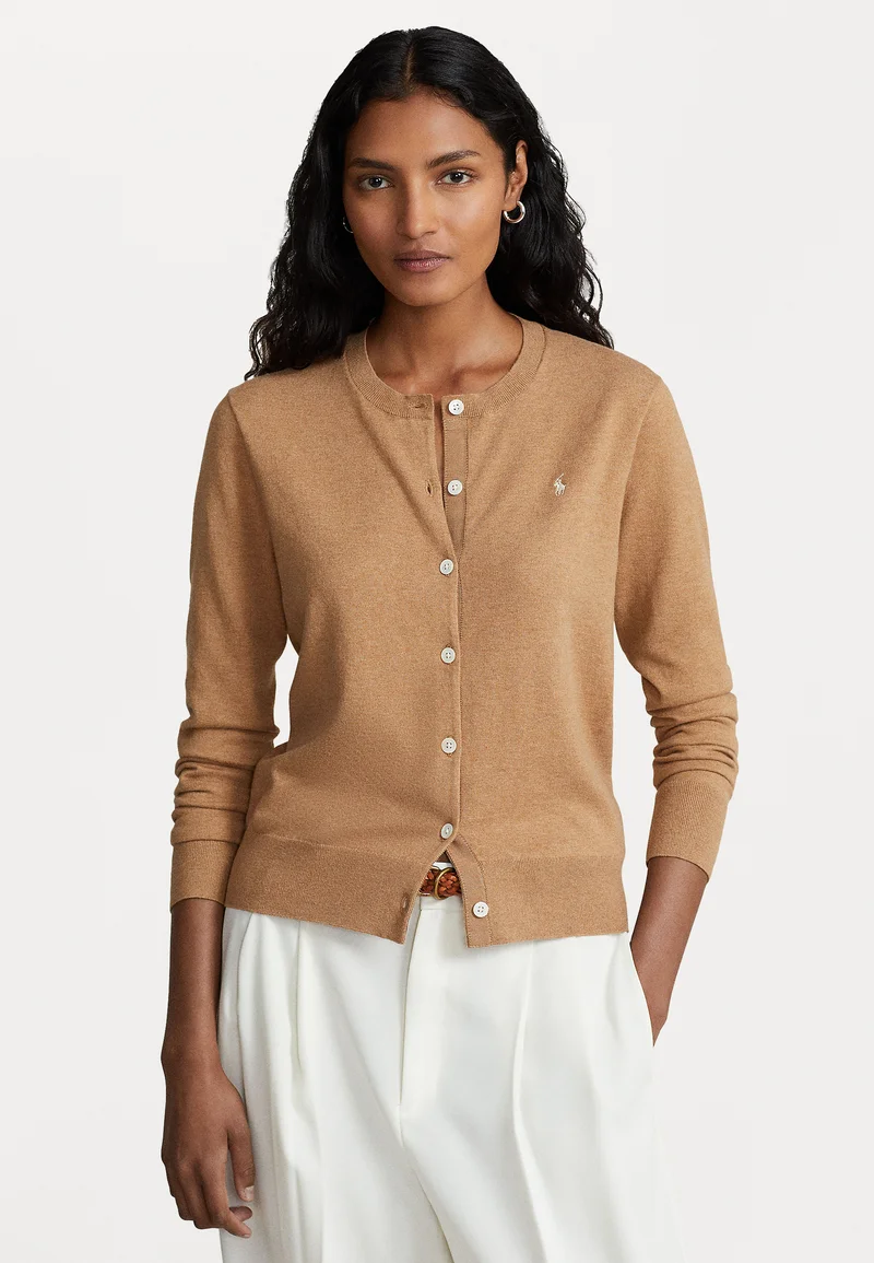 pretty and colorful Polo Ralph Lauren COTTON BLEND CARDIGAN - Cardigan camel Clothing Knitwear & Cardigans Cardigans
