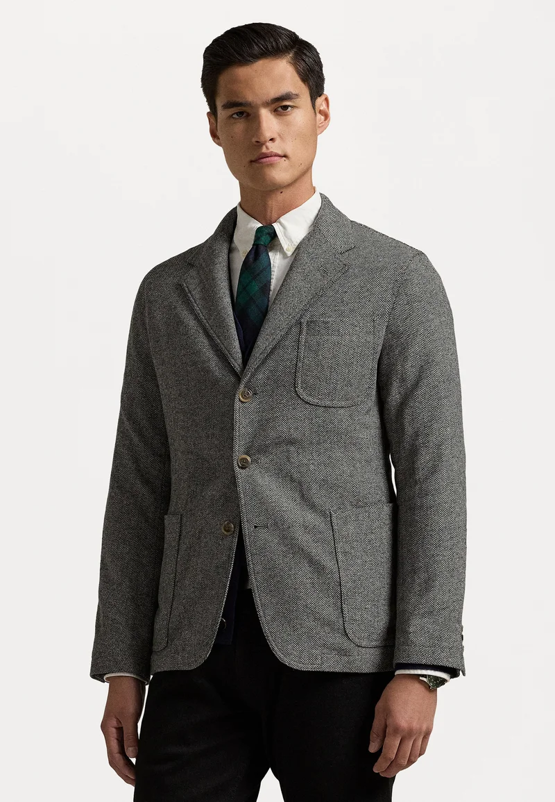 Fantastic savings Polo Ralph Lauren MODERN HERRINGBONE SPORT COAT - Blazer jacket black/cream Clothing Suits & Tailoring Blazer jackets
