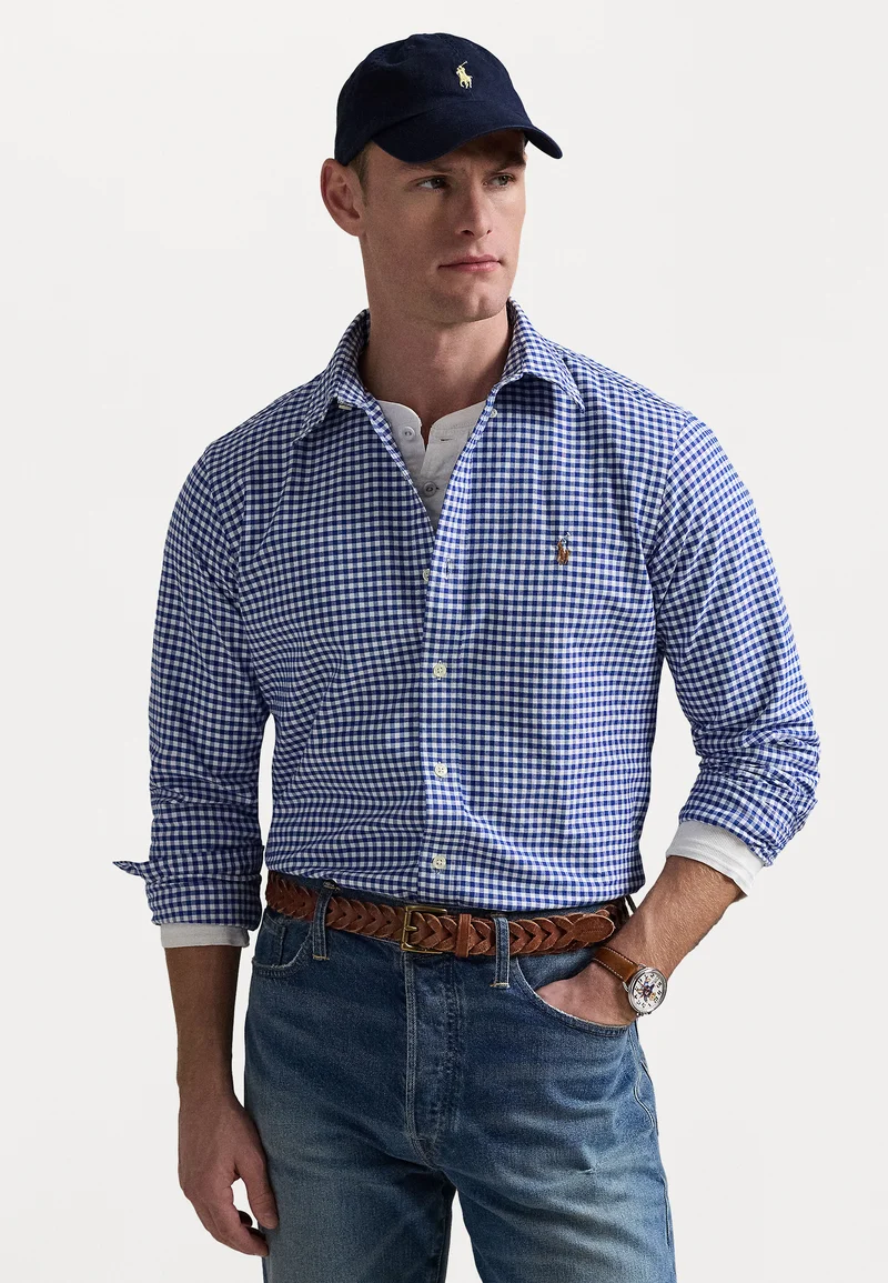 competitive price Polo Ralph Lauren CUSTOM FIT OXFORD SHIRT - Shirt blue/white Clothing Shirts Casual Shirts
