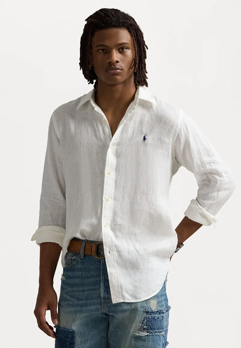 unique design Polo Ralph Lauren SLIM FIT LINEN SHIRT - Shirt ceramic white Clothing Shirts Casual Shirts