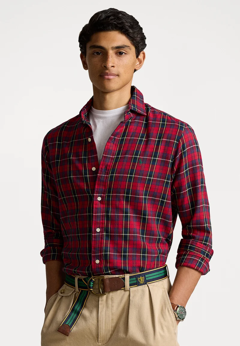 various design Polo Ralph Lauren CUSTOM FIT PLAID TWILL SHIRT - Shirt red/navy multi Clothing Sale Shirts Business Shirts