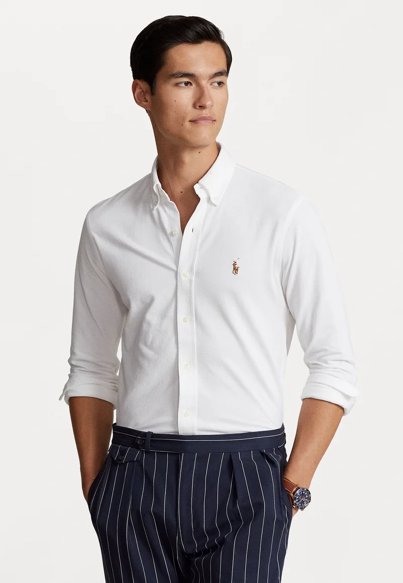 Outlet Factory Online Store Polo Ralph Lauren KNIT OXFORD SHIRT - Shirt white Clothing Shirts Casual Shirts