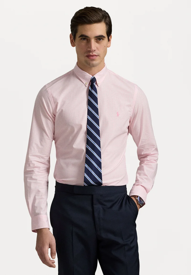various design Polo Ralph Lauren SLIM FIT GINGHAM STRETCH POPLIN SHIRT - Shirt carmel pink/white Clothing Shirts Casual Shirts