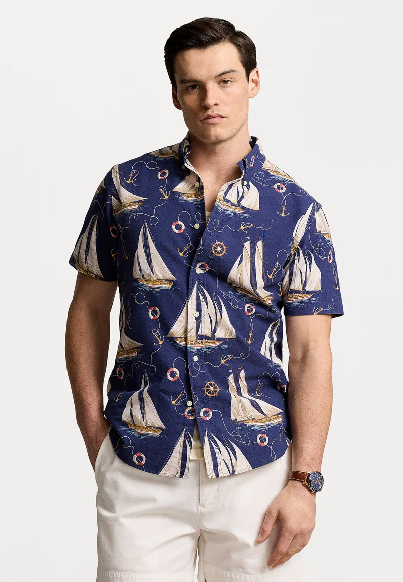 USA Sale Online Store Polo Ralph Lauren CUSTOM FIT NAUTICAL OXFORD SHIRT - Shirt dark blue Clothing Sale Shirts Business Shirts