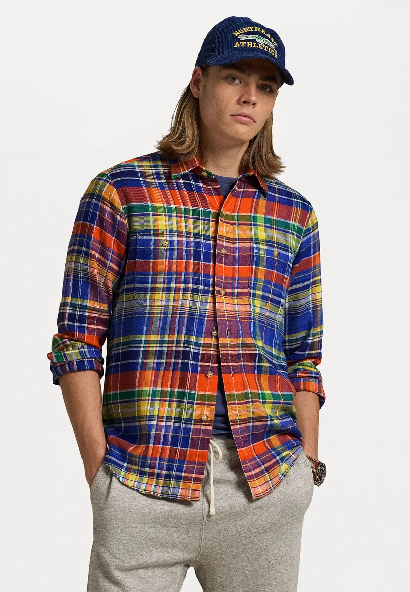 official shop Polo Ralph Lauren CLASSIC FIT PLAID TWILL WORKSHIRT - Shirt orange/royal multi Clothing Sale Shirts Business Shirts