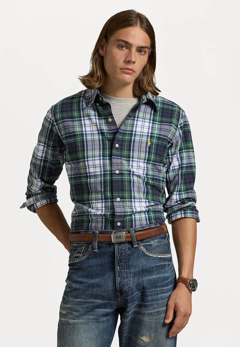 outlet store sale Polo Ralph Lauren LONG SLEEVED SPORT  - Shirt white/green Clothing Sale Shirts Business Shirts