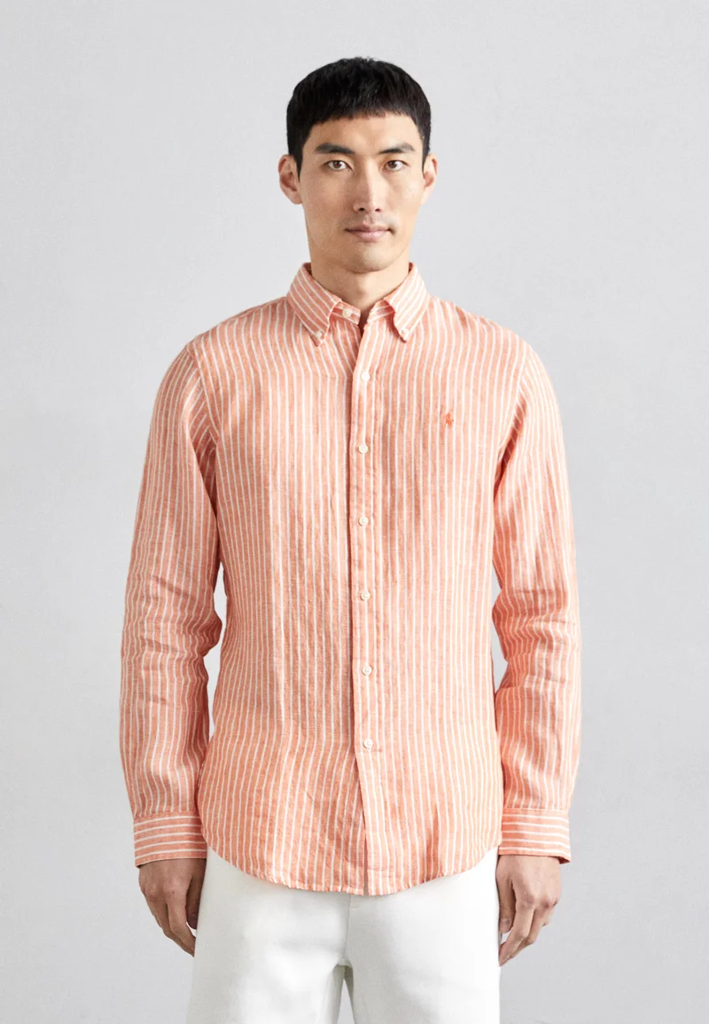 stylish Polo Ralph Lauren LONG SLEEVE SPORT  - Shirt kona orange white Clothing Shirts Casual Shirts