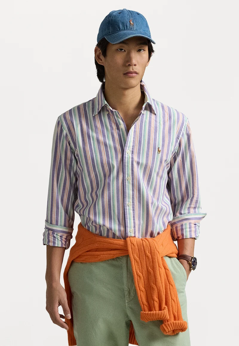 Outlet Factory Online Store Polo Ralph Lauren CUSTOM FIT STRIPED OXFORD SHIRT - Shirt purple/orange Clothing Shirts Casual Shirts