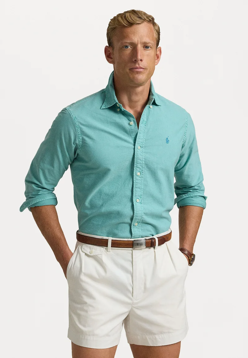 Online Retailer Polo Ralph Lauren SLIM FIT GARMENT-DYED OXFORD SHIRT - Shirt deep seafoam Clothing Shirts Casual Shirts