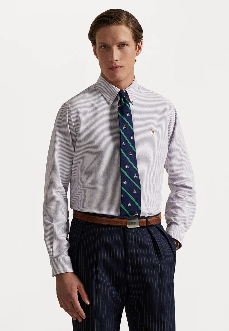 pretty and colorful Polo Ralph Lauren CUSTOM FIT STRIPED OXFORD SHIRT - Shirt thistle/white Clothing Shirts Casual Shirts