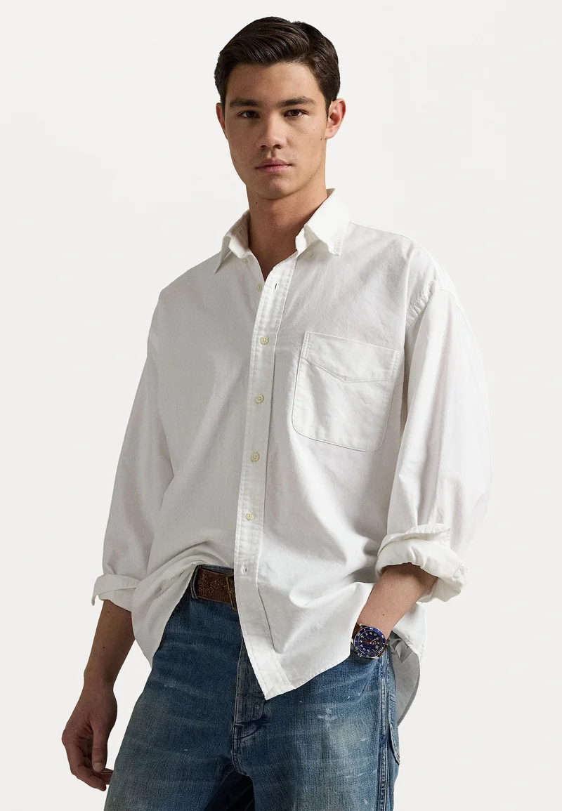 100% high Quality Guarantee Polo Ralph Lauren THE ORGANIC COTTON BIG SHIRT - Shirt white Clothing Shirts Casual Shirts