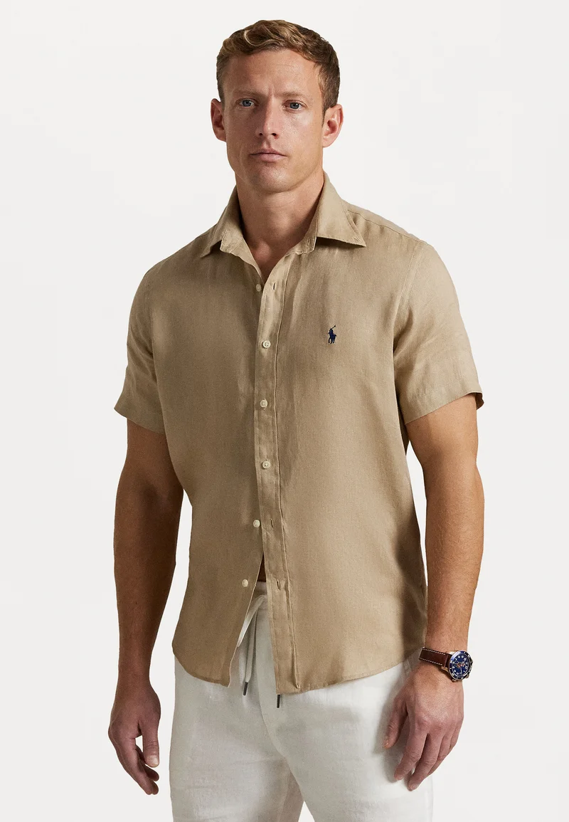 famous brand Polo Ralph Lauren CUSTOM FIT LINEN SHIRT - Shirt coastal beige Clothing Shirts Casual Shirts