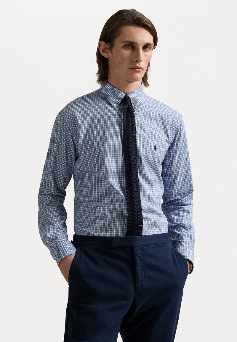 factory wholesale prices Polo Ralph Lauren CUSTOM FIT CHECKED STRETCH POPLIN SHIRT - Shirt blue Clothing Shirts Casual Shirts