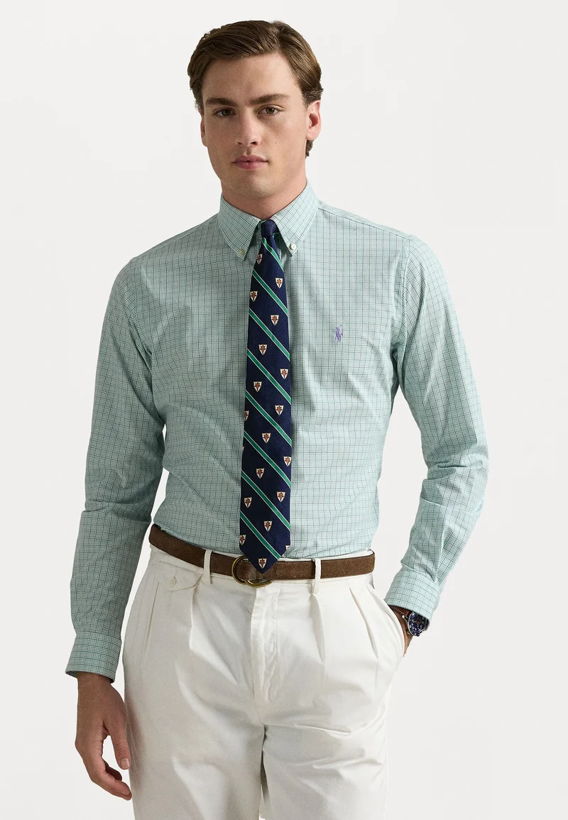 New York Polo Ralph Lauren CUSTOM FIT CHECKED STRETCH POPLIN SHIRT - Shirt celadon/purple multi Clothing Shirts Casual Shirts