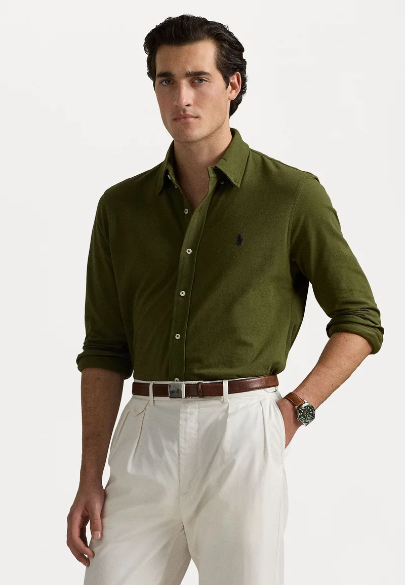 discountable price Polo Ralph Lauren FEATHERWEIGHT MESH SHIRT - Shirt new olive Clothing Shirts Casual Shirts