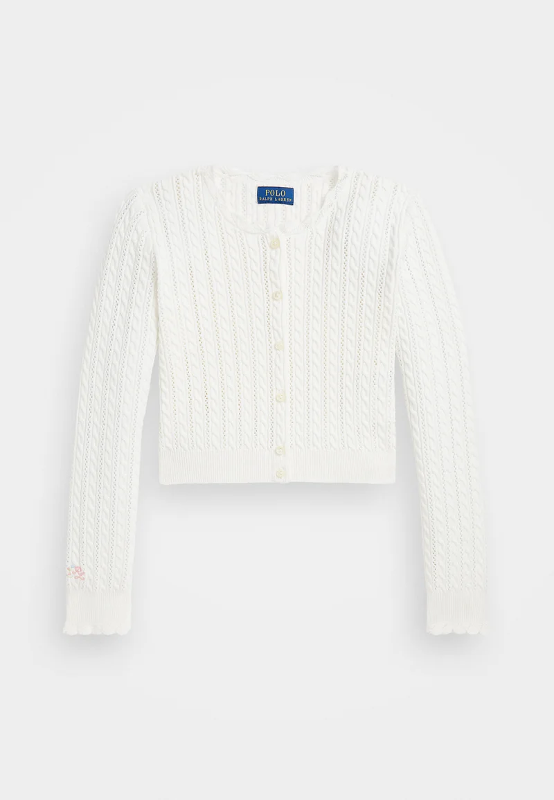 wholesale price Polo Ralph Lauren POINTELLE KNIT COTTON CARDIGAN - Cardigan nevis Clothing Sweatshirts & Knitwear Cardigans