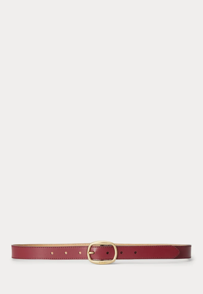 collection Polo Ralph Lauren OVAL BUCKLE LEATHER BELT - Belt chianti Accessories Sale Belts Braided belt