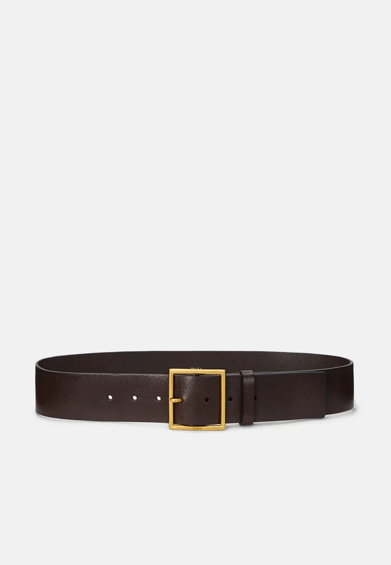 100% Genuine Polo Ralph Lauren SQUARE-BUCKLE WIDE LEATHER BELT - Belt tobacco Accessories Belts Casual belts