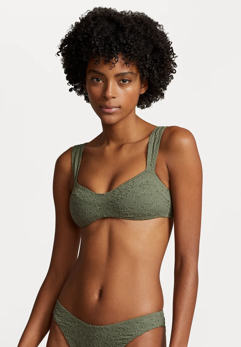 catalogo Polo Ralph Lauren EYELET SOLIDS - Bikini top olive Clothing Swimwear Beach accessories Bikini tops