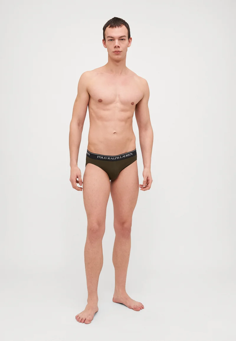 luxury lifestyle brand Polo Ralph Lauren BRIEF 3 PACK - Briefs black/armadillo/classic khaki Clothing Underwear & Socks Underpants Boxer shorts