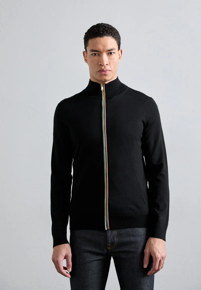 vast selection Paul Smith CARDIGAN ZIP THRU - Cardigan black Clothing Knitwear Cardigans