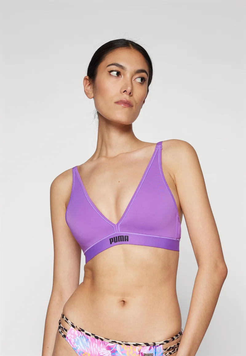 official authorized store Puma WOMEN PADDED TRIANGLE TOP - Triangle bra purple Streetwear Sale Streetwear Clothing Socks Bras