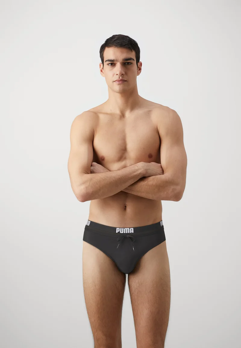 official online website Puma LOGO SWIM BRIEF - Swimming briefs black Clothing Swimwear Swim trunks Briefs