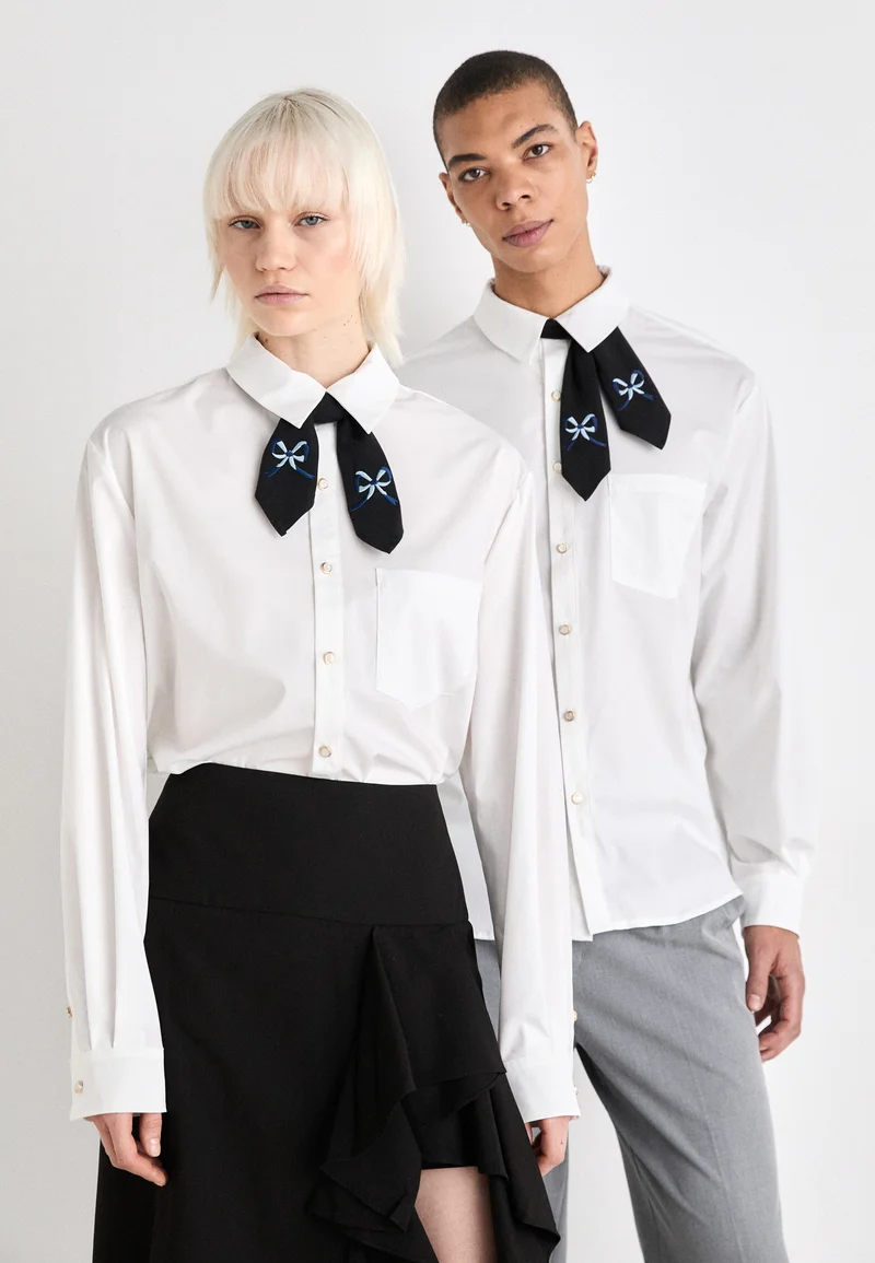 complete in specifications Sister Jane LILIAN TIE SHIRT UNISEX - Shirt white Clothing Sale Shirts Business Shirts