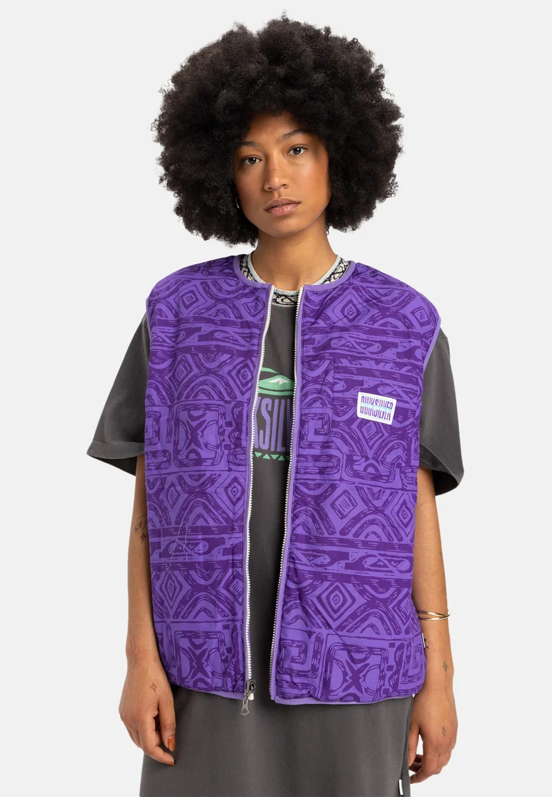 Most Fashionable Outlet Quiksilver REVERSIBLE - Waistcoat purple Streetwear Clothing Jackets, Gilets & Blazers Bomber Jackets