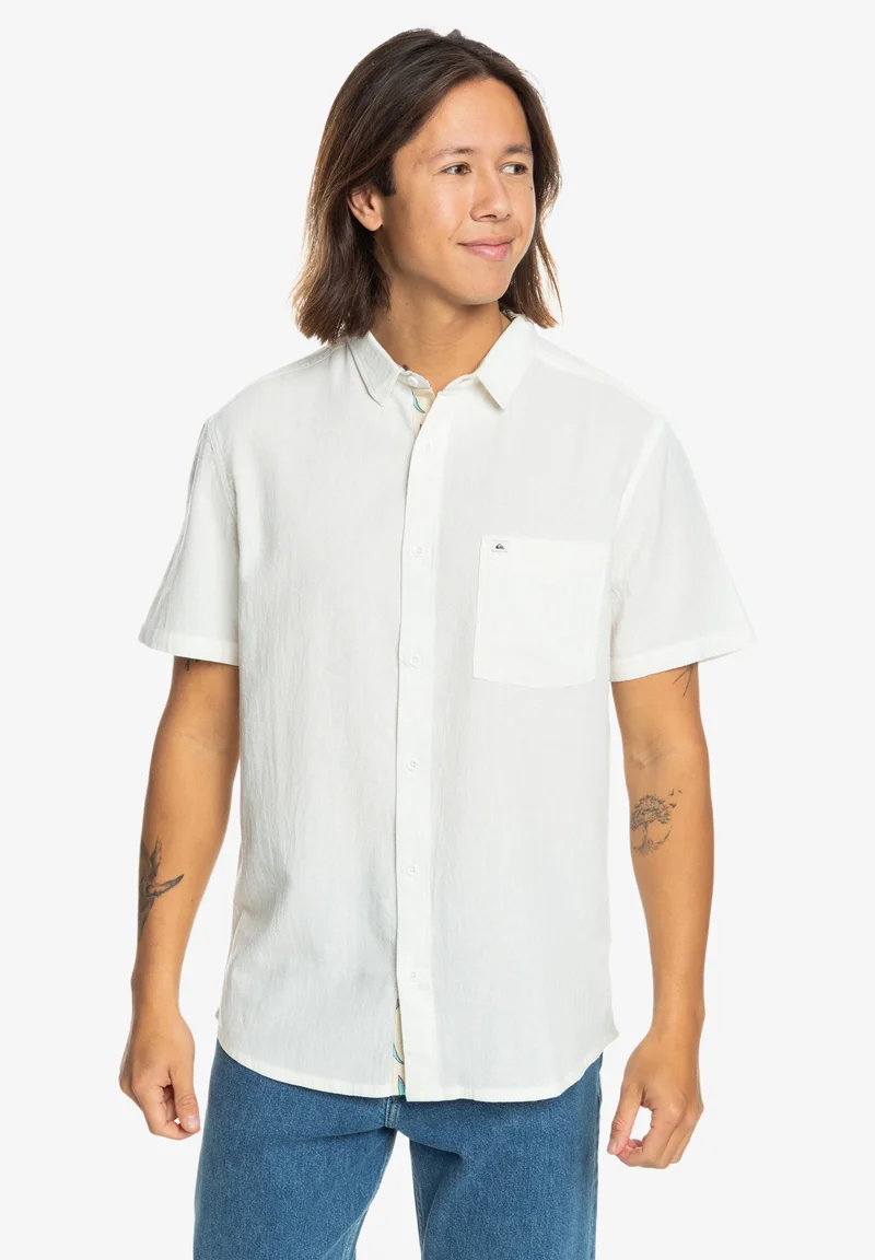 fantastic Quiksilver TIME BOX - KURZÄRMLIGES Shirt white Clothing Sale Shirts Business Shirts