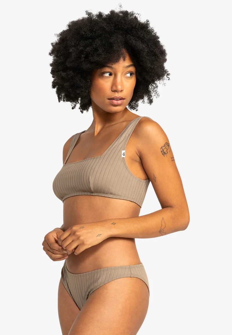 fantastic Quiksilver UNI DARK ROY - Bikini top fossil Streetwear Sale Streetwear Clothing Socks Bikinis