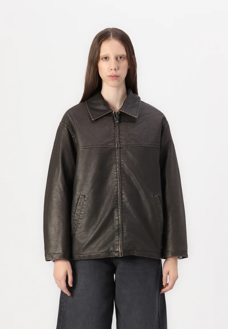 Cheapest BDG Urban Outfitters Faux leather jacket - chocolate Clothing Jackets & Blazers Bomber Jackets