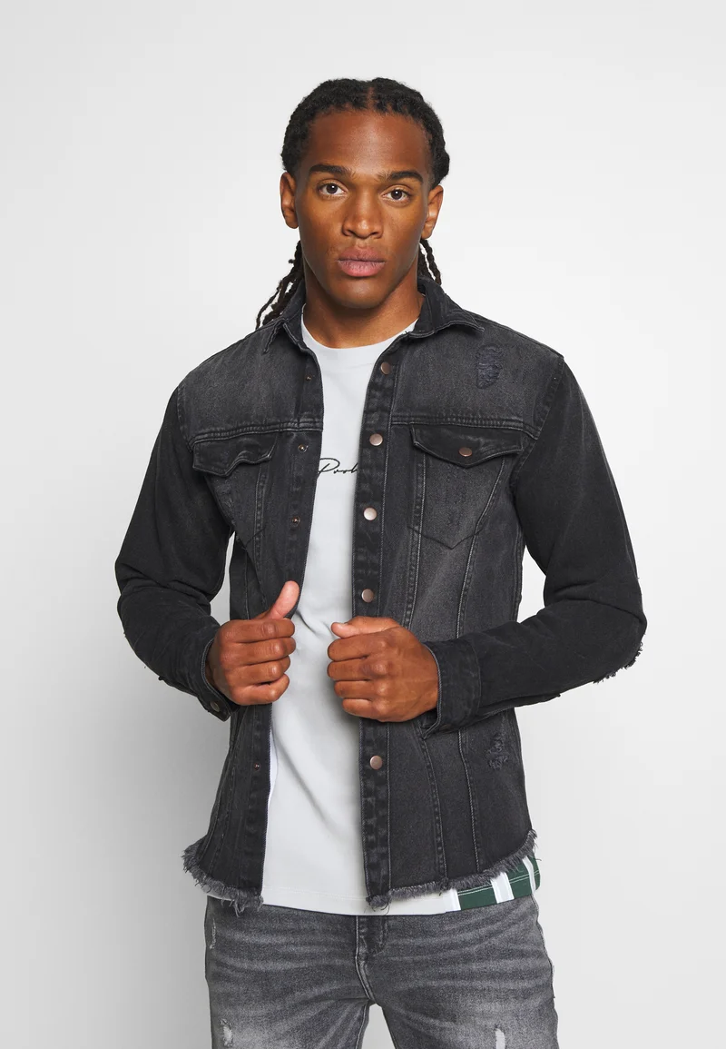 Outlet Online Redefined Rebel JACKSON - Shirt black/grey Clothing Shirts Casual Shirts