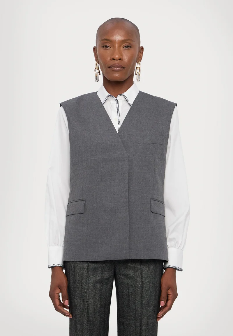 attractive design REMAIN BOXY - Waistcoat phantom Clothing Jackets & Blazers Bomber Jackets