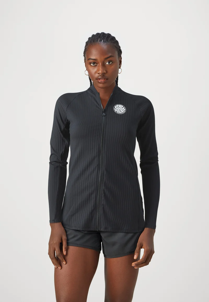 Best Selling Clearance Rip Curl PREMIUM SURF ZIP THRU - Bikini top black Clothing Swimwear Bikinis Bikini sets