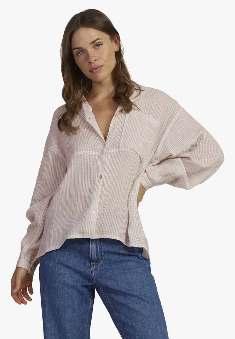 Buy Online Roxy CHASING SUN DAYS- LANGÄRMLIGES - Button-down blouse beige Streetwear Sale Streetwear Clothing Socks Blouses