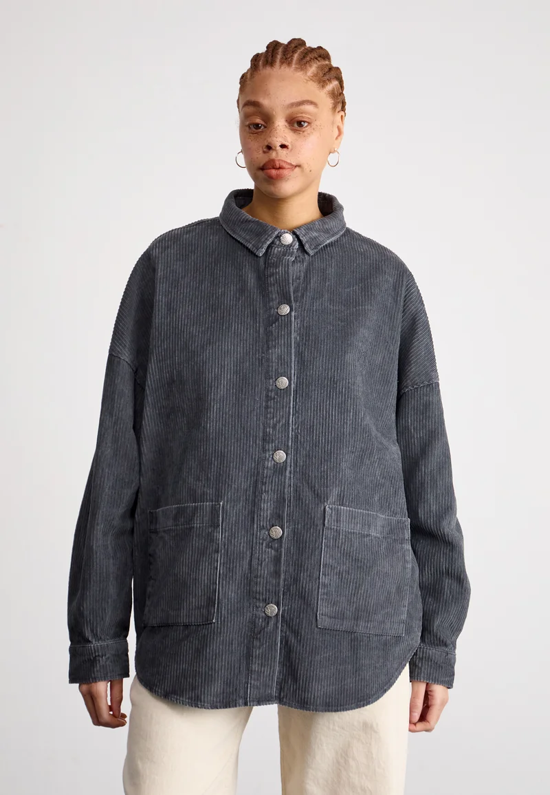 stable quality Roxy KICK BACK - Button-down blouse phantom Streetwear Sale Streetwear Clothing Socks Blouses