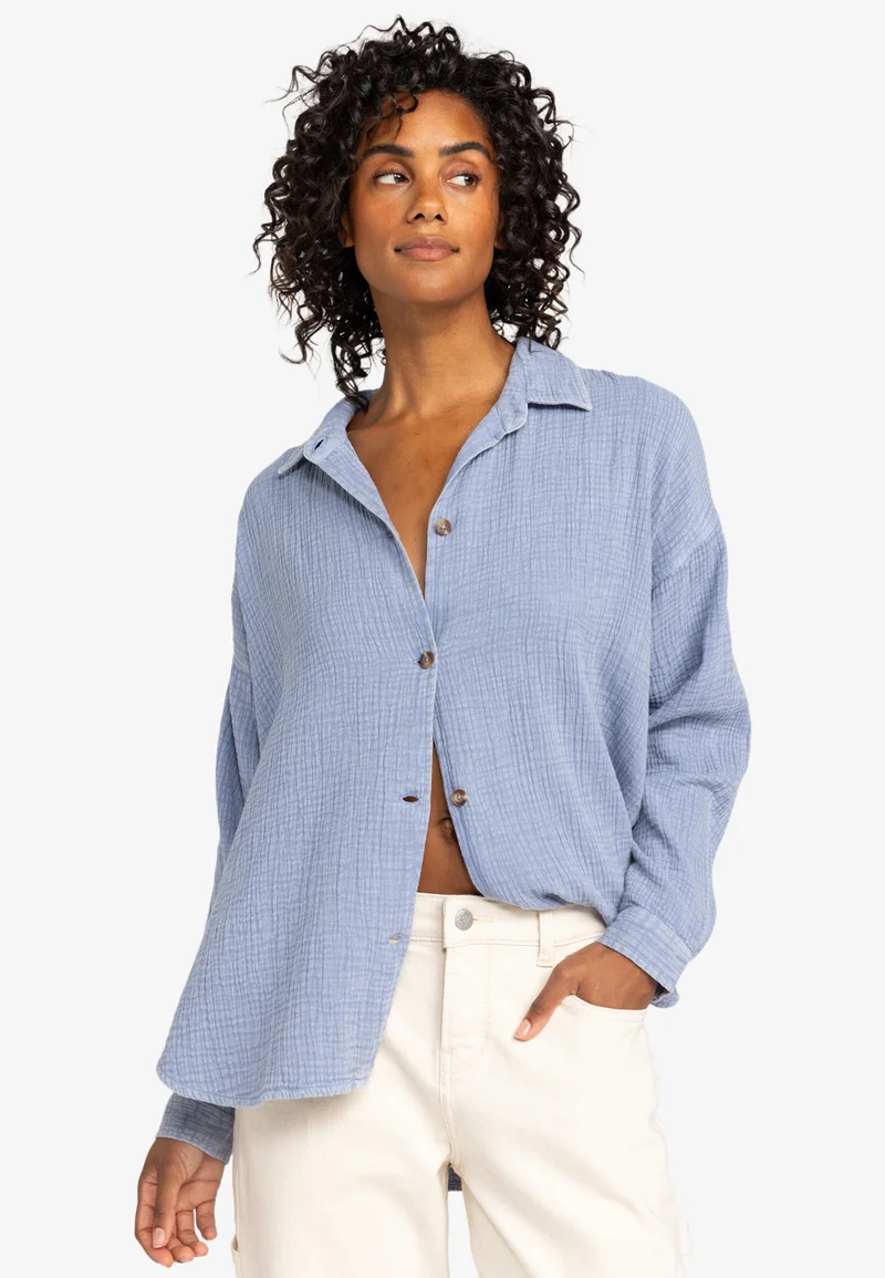 various design Roxy Button-down blouse - blue Streetwear Sale Streetwear Clothing Socks Blouses