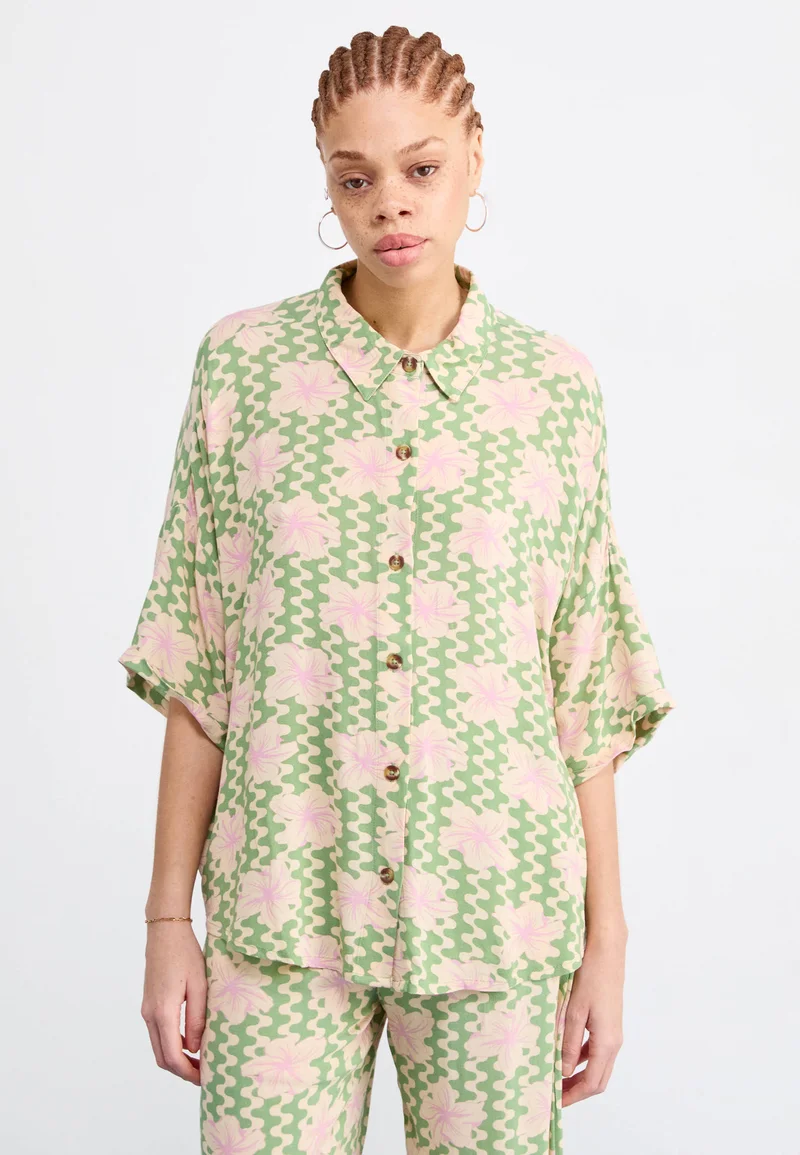 free delivery Roxy BEACH NOSTALGIA - Button-down blouse green Streetwear Clothing Shirts & Blouses Blouses