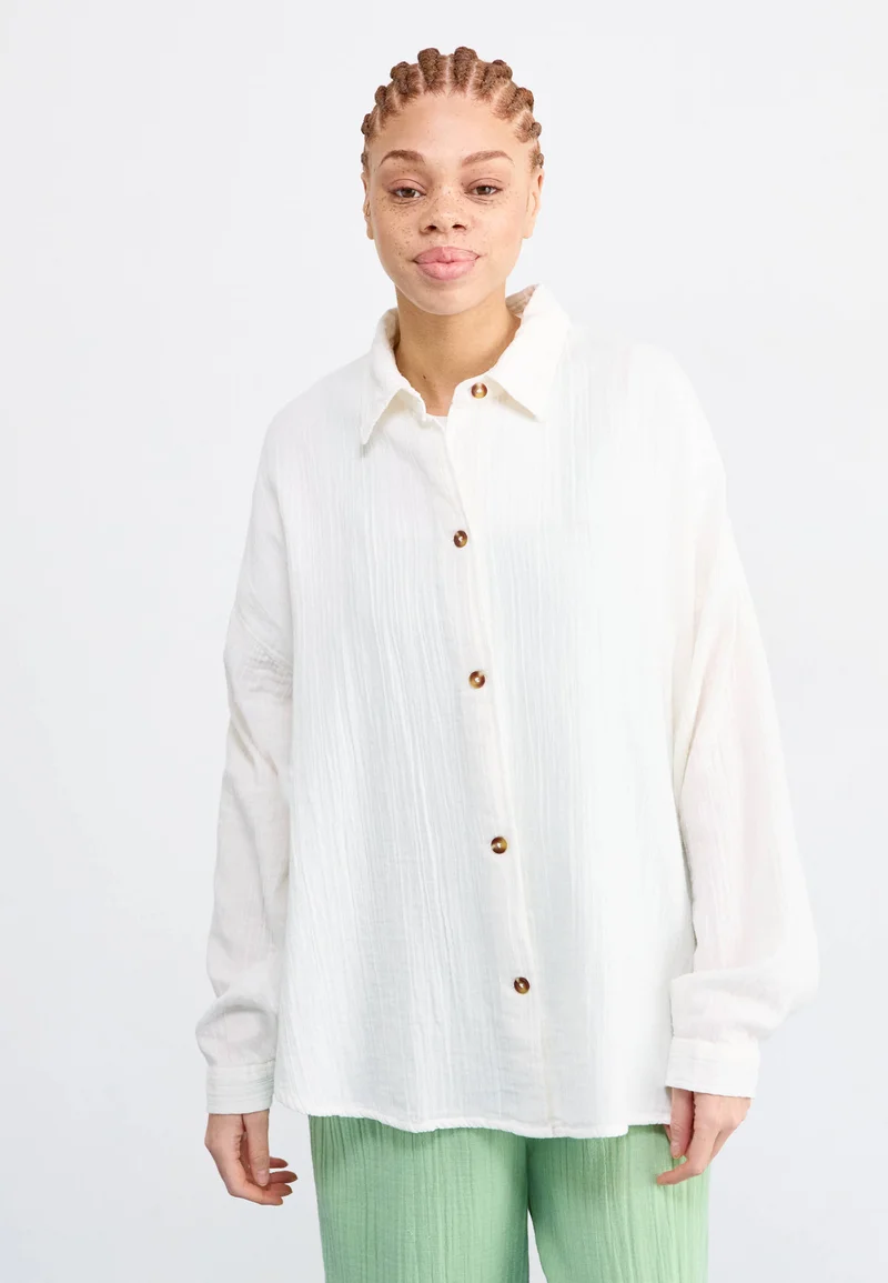 classic fashion trend Roxy MORNING TIME - Button-down blouse white Streetwear Clothing Shirts & Blouses Blouses