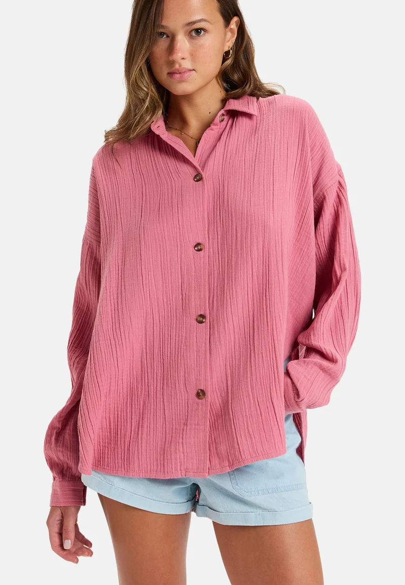 Outlet Factory Online Store Roxy MORNING TIME - Button-down blouse pink Streetwear Clothing Shirts & Blouses Blouses