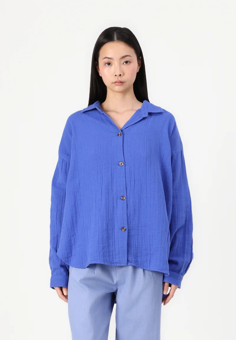 The Most Fashion Designs Roxy MORNING TIME - Button-down blouse dazzling blue Streetwear Clothing Shirts & Blouses Blouses