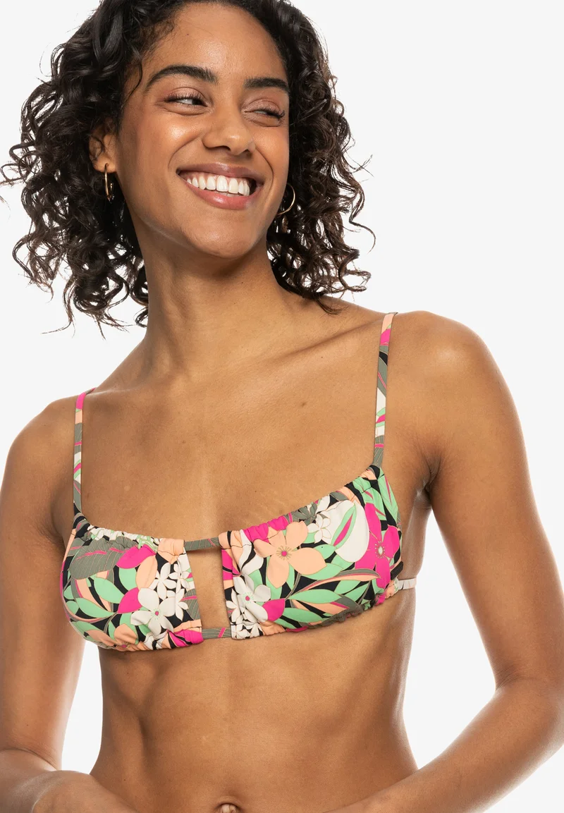 Top Brand Wholesale Online Roxy PT CLASSICS ADJ  - Bikini top anthracite palm song s Clothing Swimwear Beach accessories Bikini tops