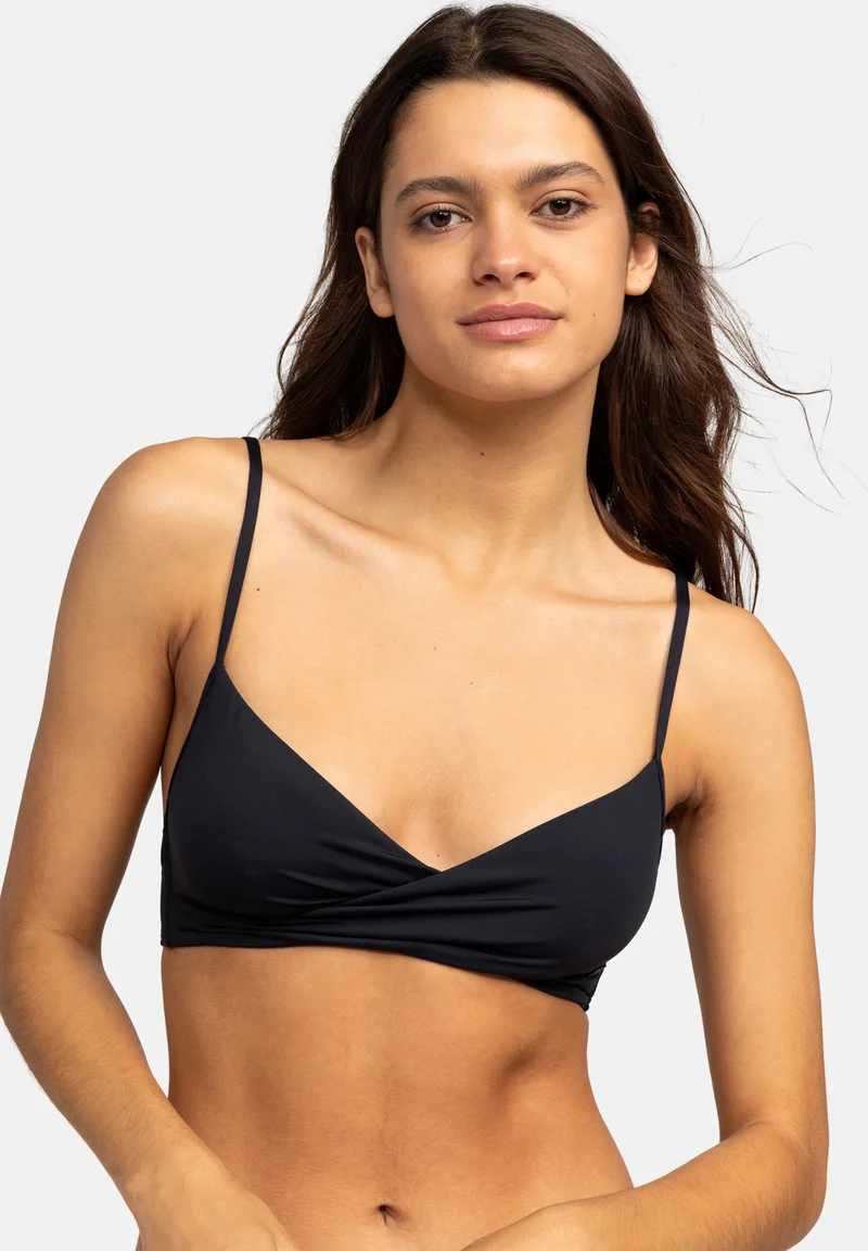 100% Genuine Roxy CLASSICS WRAP - Bikini top anthracite Clothing Swimwear Bikinis Bikini sets