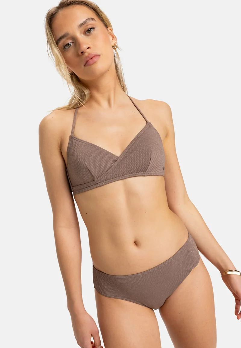 Official Roxy LASCA BRALETTE TRI SET - Bikini deep taupe Streetwear Clothing Swimwear Beach accessories Bikini sets