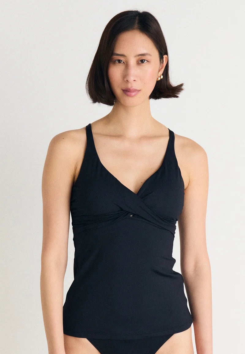 UK official online shop Seafolly SEAFOLLY COLLECTIVE MULTIFIT WRAP FRONT TANKINI - Bikini top black Clothing Swimwear Bikinis Bikini sets